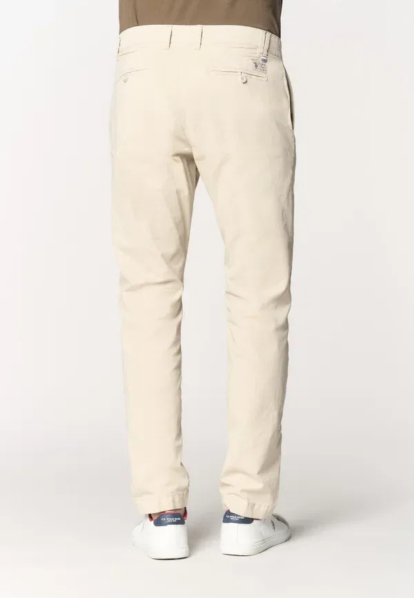 Брюки хлопковые Chinos U.S. Polo Assn., beige, бежевый — фото 3