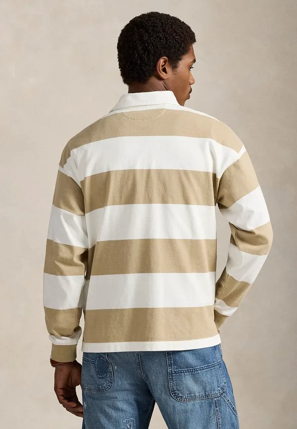 Рубашка-Поло для регби с длинным рукавом Polo Ralph Lauren, Trophy Cream/Classic Khaki — фото 3