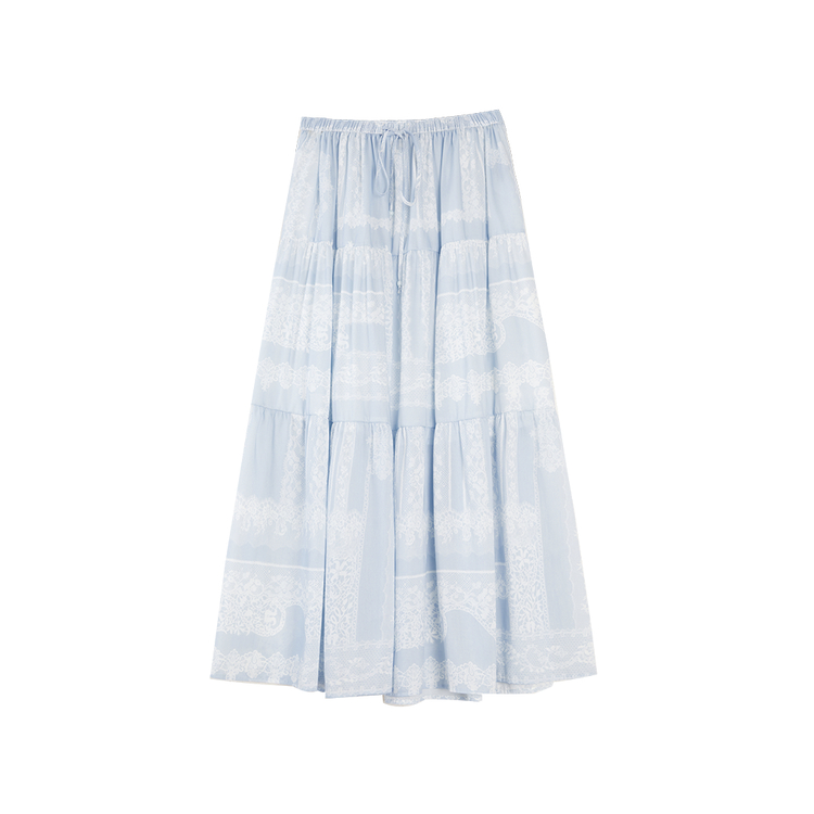 

Повседневная длинная юбка женская тонкая миди юбка A-силуэта ELLE, синий