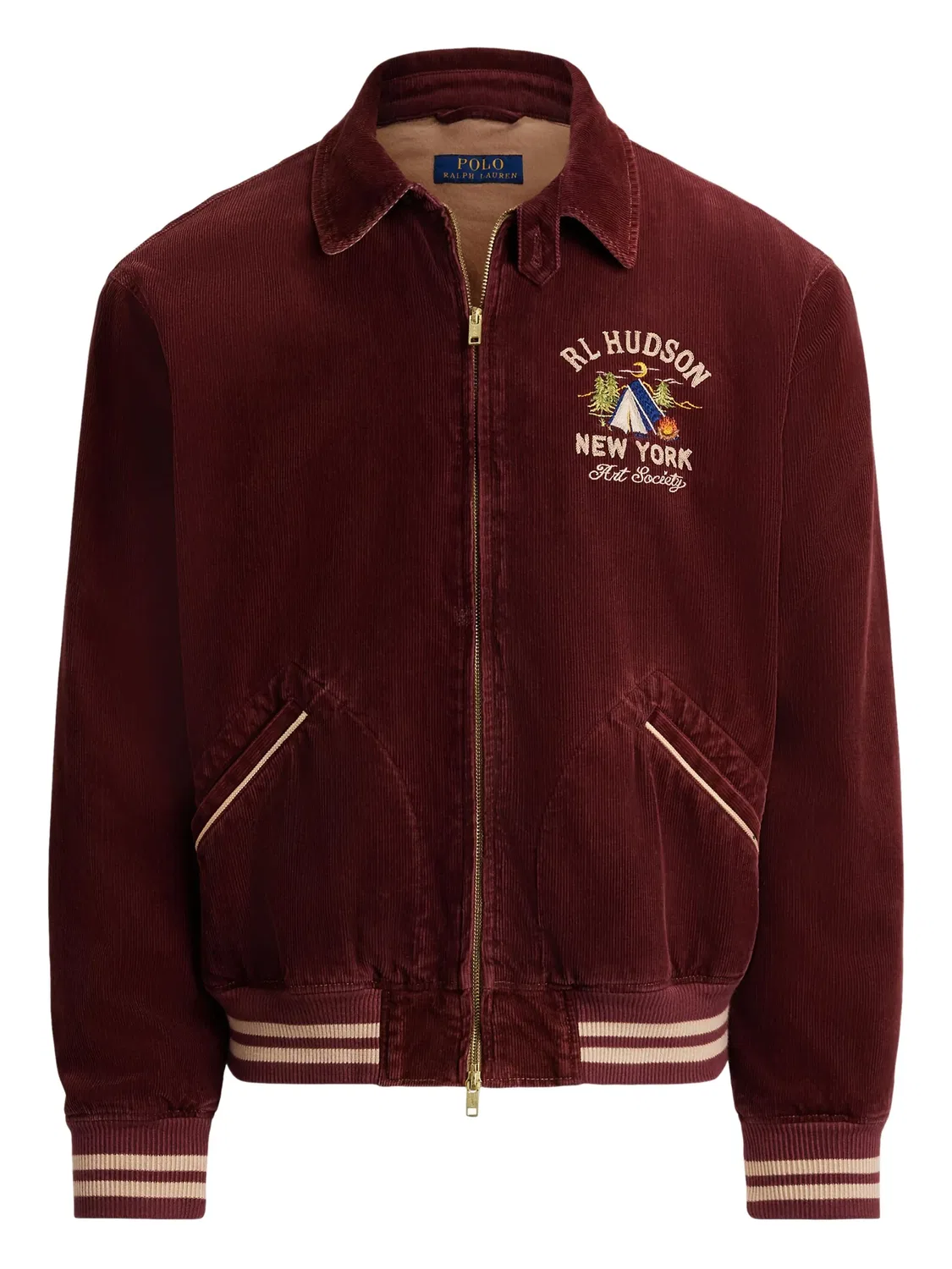 Куртка-бомбер с вышивкой - красная Polo Ralph Lauren, красный