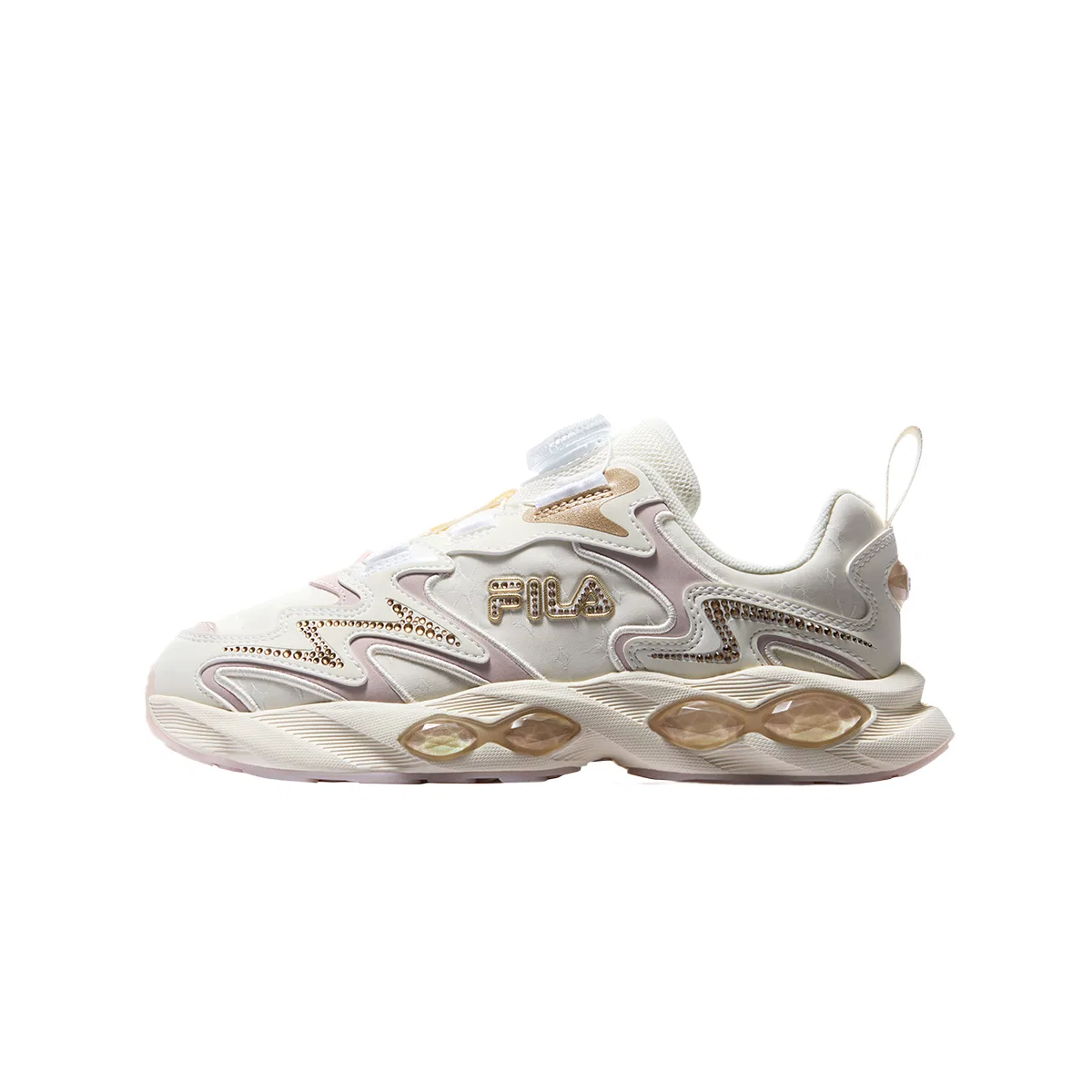 Детские кроссовки для мальчиков с принтом Magic Stone FILA KIDS, Silent Pink/Milk White