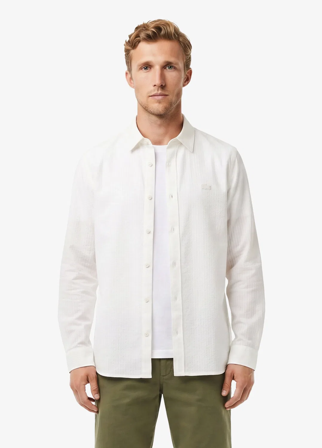 Рубашка с полосками Lacoste, белый