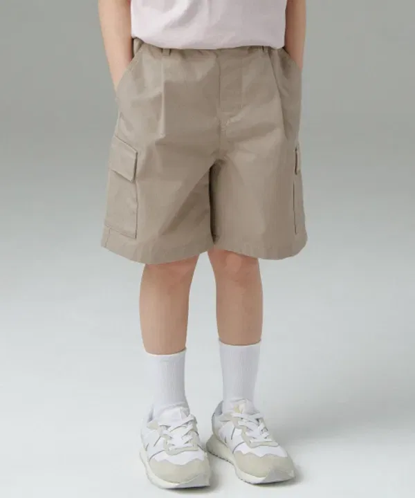 Шорты карго на резинке из рипстопа, Musinsa Standard Kids, бежевый