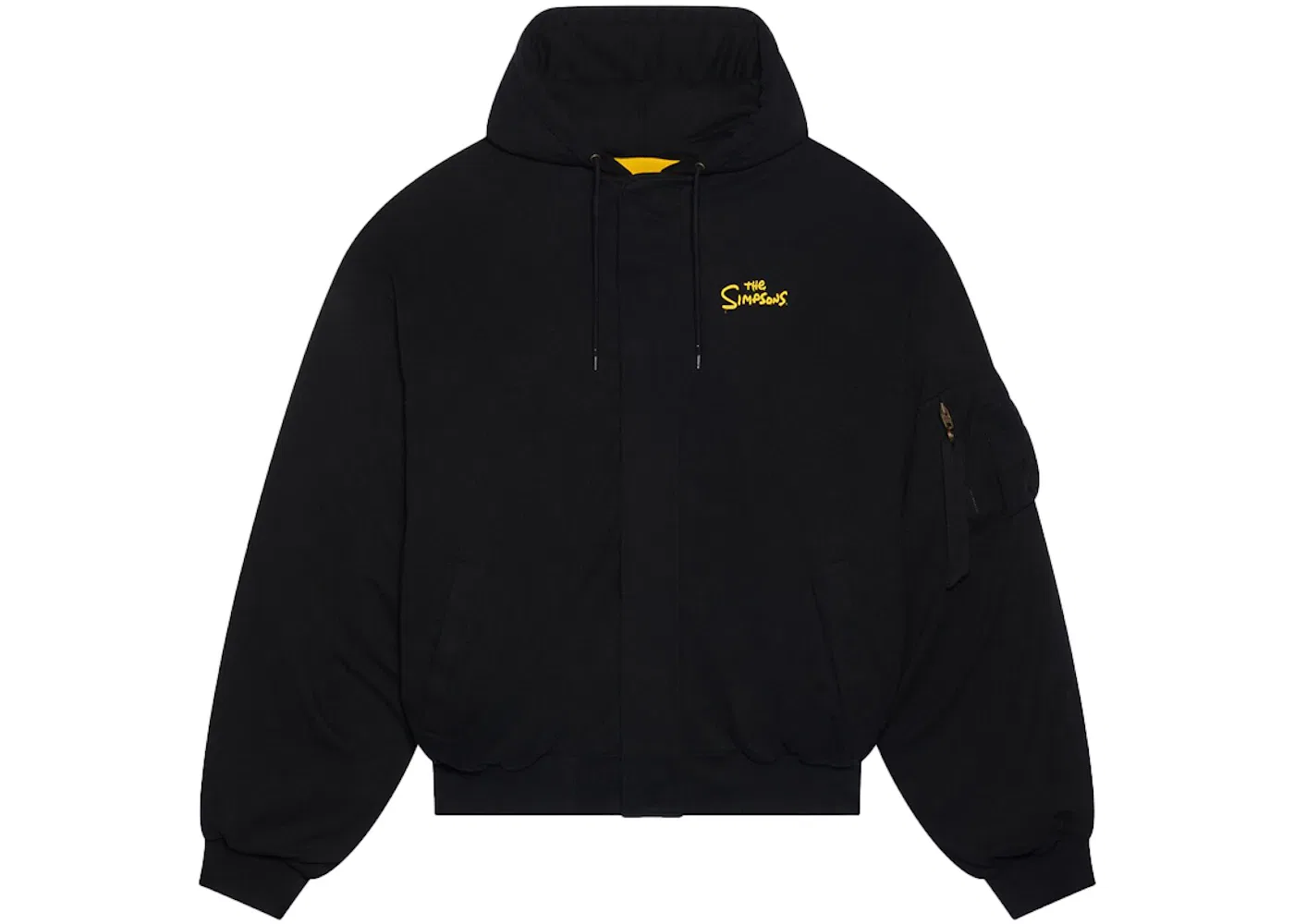 Мужское стеганое худи с капюшоном The Simpsons Padded Bomber Balenciaga, черный