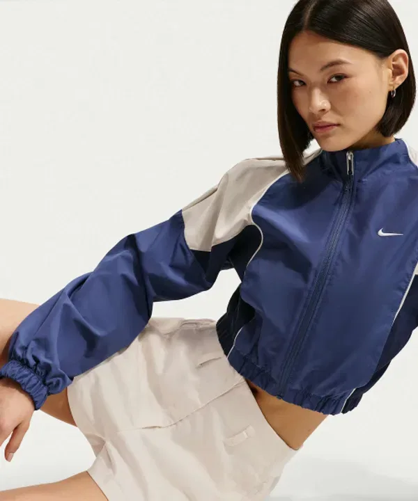 Шорты спортивные высокие атласные, Nike, мел — фото 4