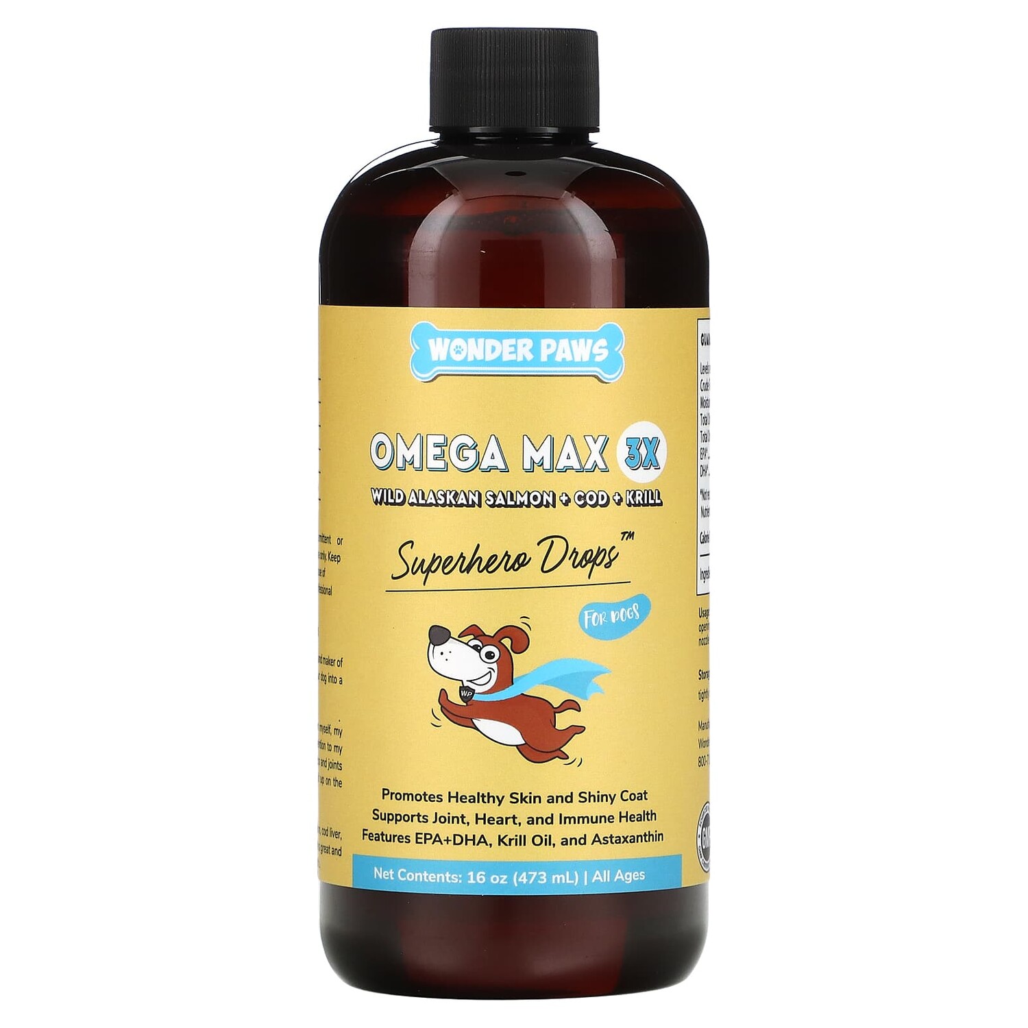 

Капли для Собак Wonder Paws Omega Max 3X, дикий аляскинский лосось / треска / криль, 473 мл