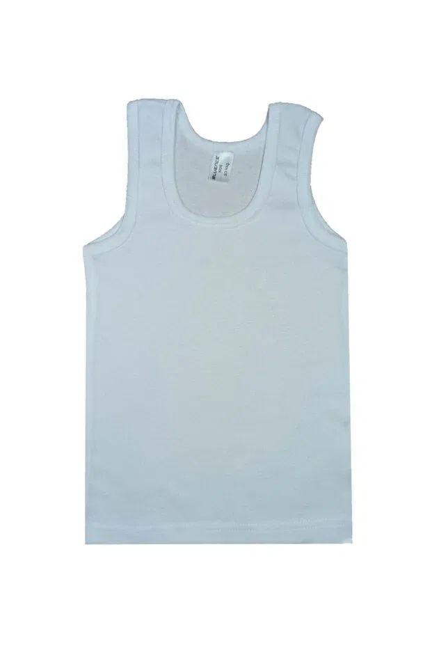 Детское для мальчиков хлопковое майка-борцовка Bluence, White