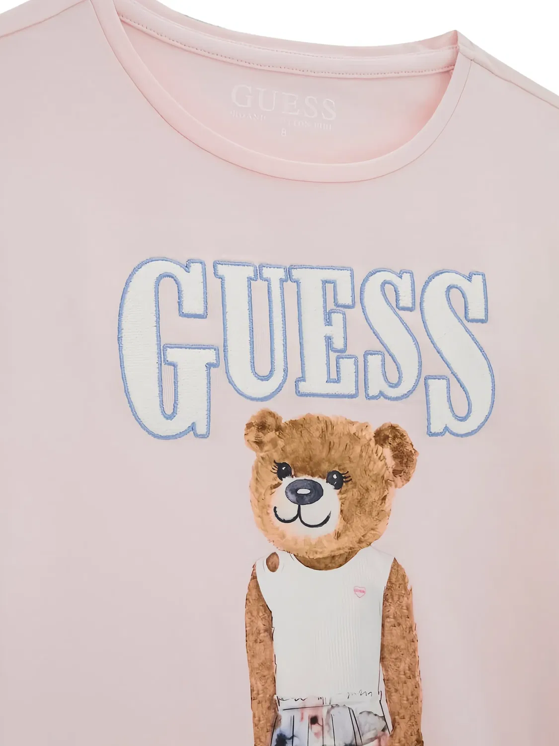 Футболка с плюшевым мишкой Guess Usa, розовый — фото 3