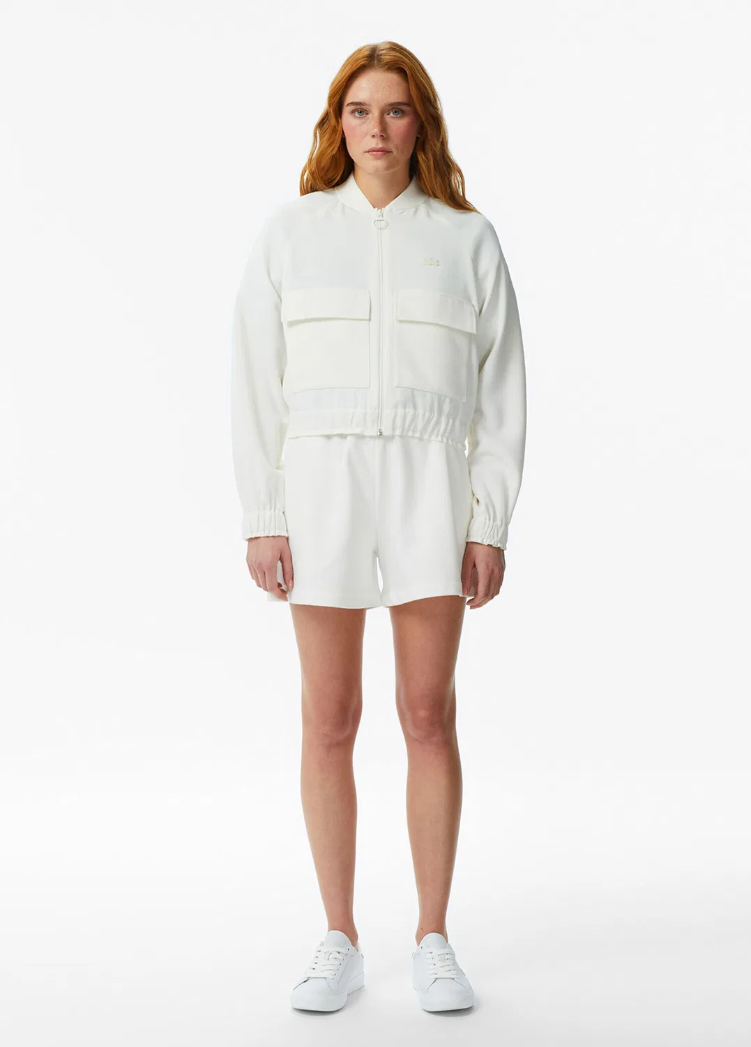 Куртка женская Lacoste Regular Fit на молнии, кремовая — фото 4