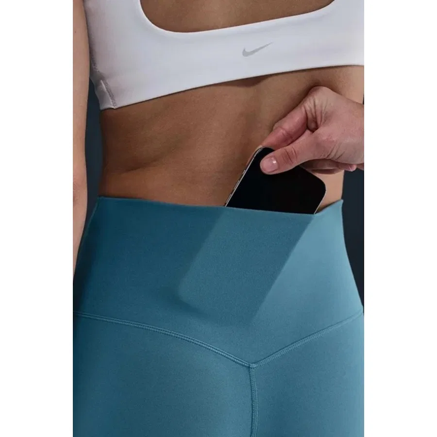Женские тренировочные леггинсы 7/8 с высокой посадкой Dri Fit Zenvy Gentle Support Infina Soft, Nike, Синий — фото 4