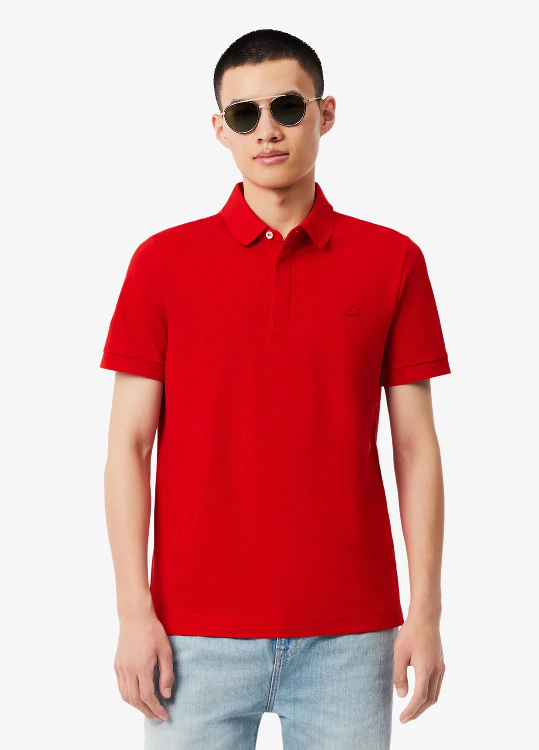 Поло Lacoste Paris Regular Fit, красный — фото 2