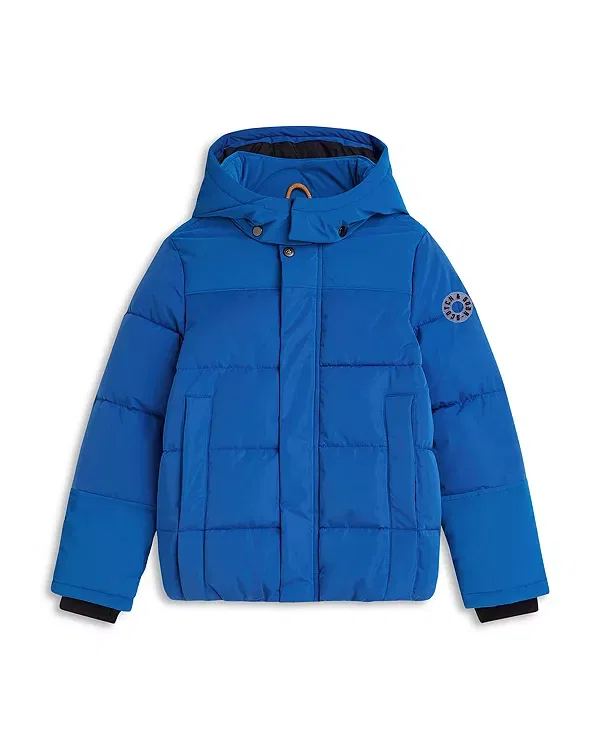 Детская короткая пуховая куртка для мальчиков с капюшоном Scotch & Soda, Strong Blue