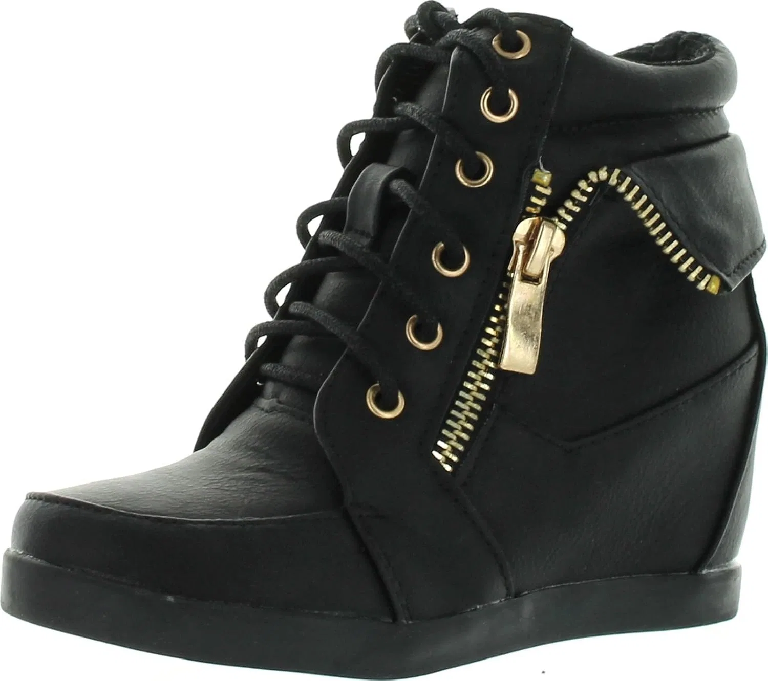 Детские ботинки для девочек на шнуровке с принтом Lucky Top, Black