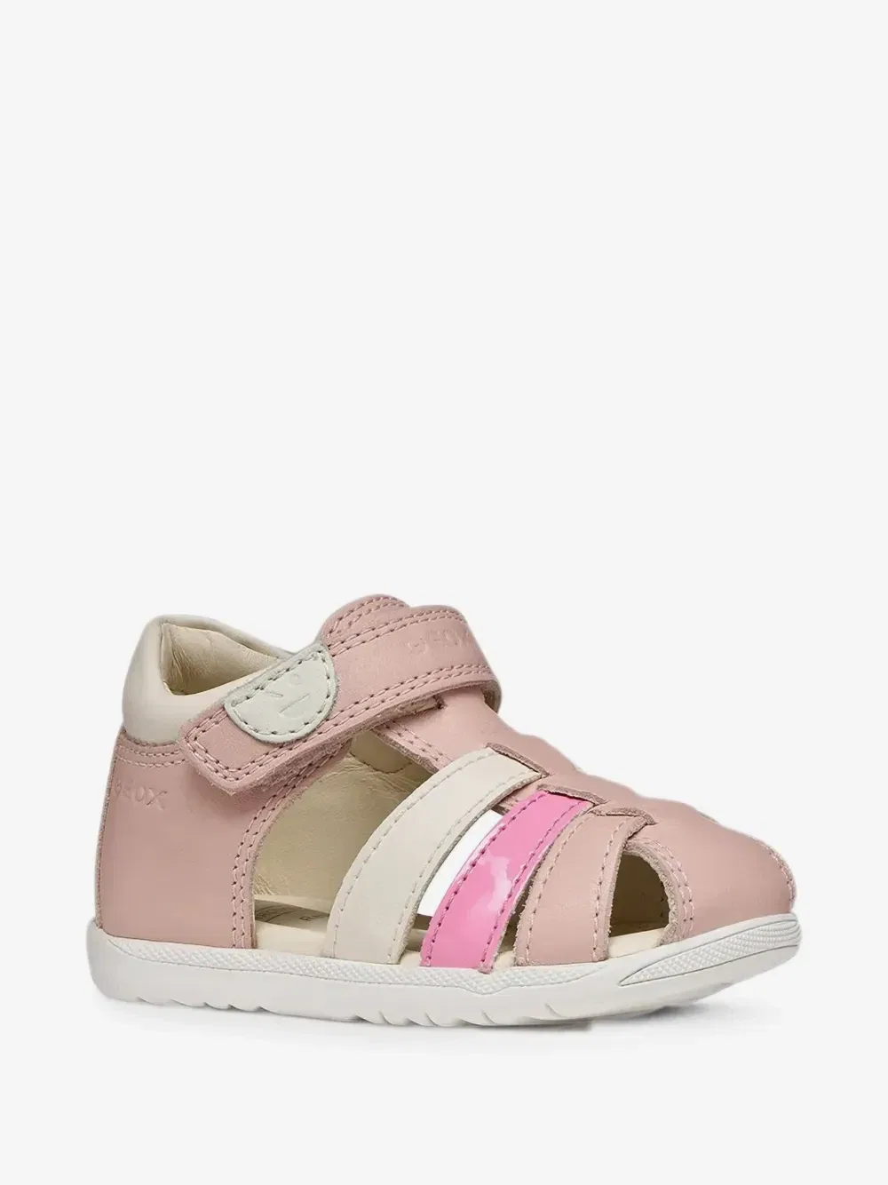 Кожаные сандалии Macchia на липучках Geox Kids, розовый