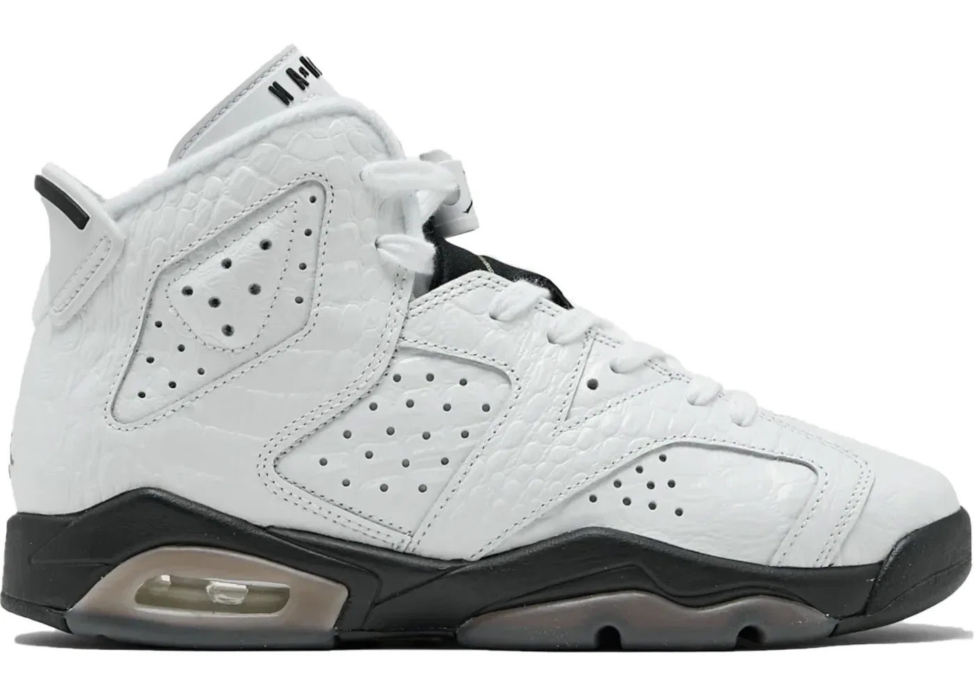 Детские кроссовки с текстурой аллигатора Jordan 6 Retro Jordan, Neutral Grey/Black-White