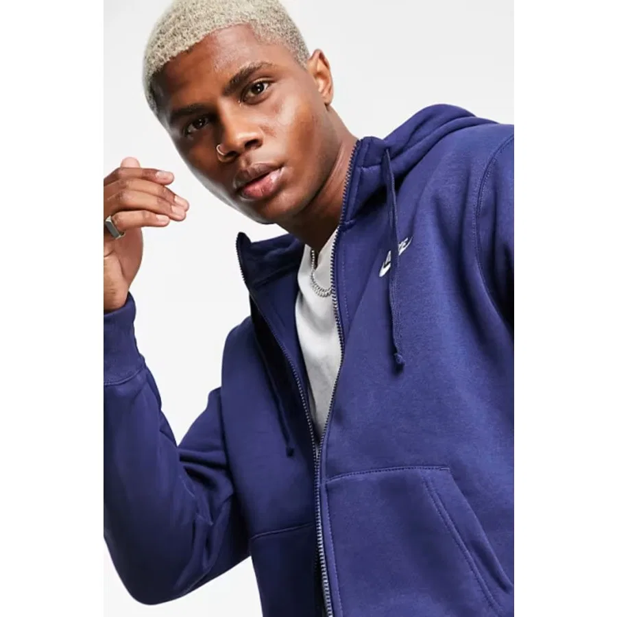 Худи Nike Sportswear Club Full Zip Hoodie, Темно-синий — фото 3