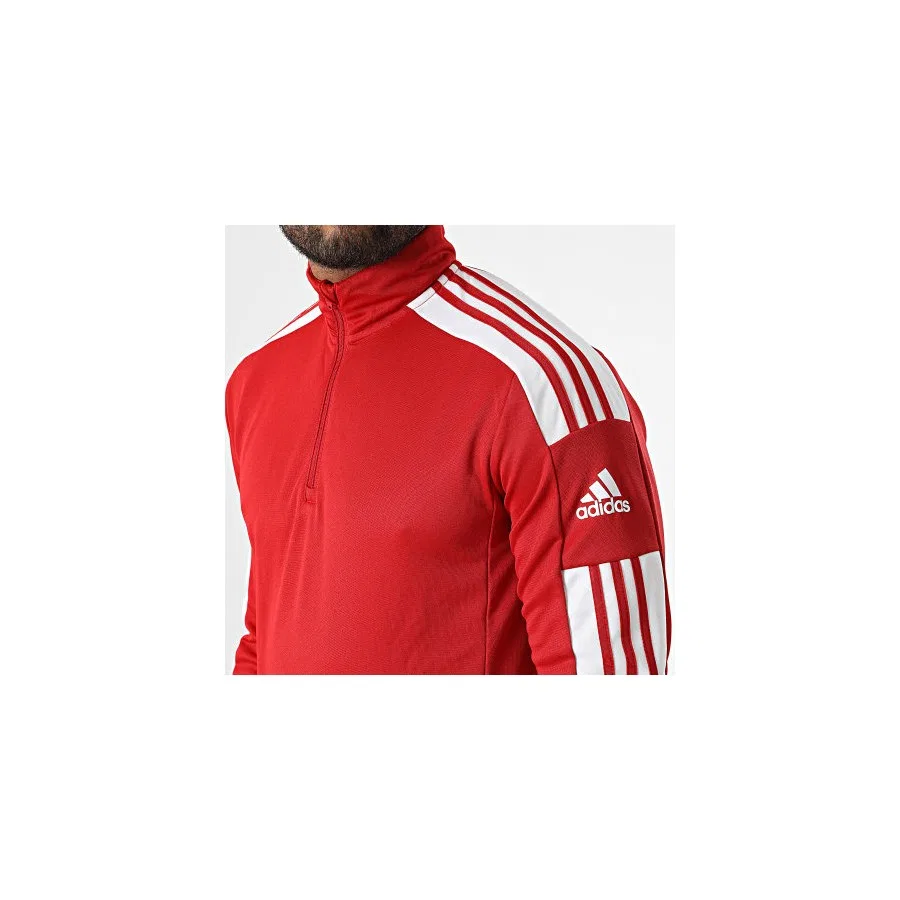Мужской свитшот с длинным рукавом и молнией Squad 21 Zipped Neck adidas, Красный — фото 2