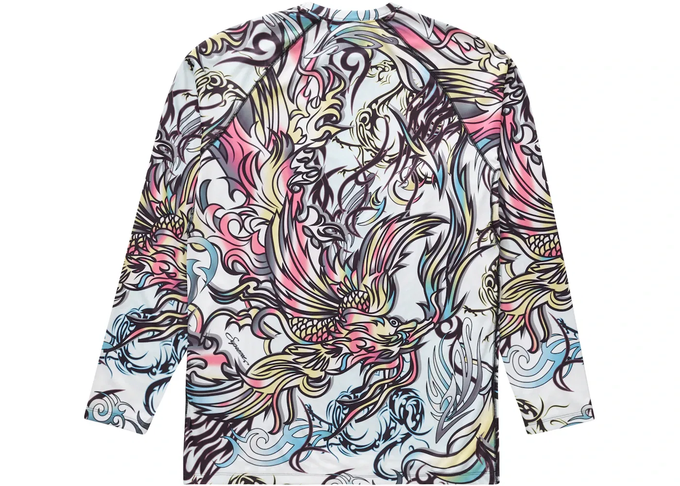 Мужская футболка с длинным рукавом Supreme The North Face Base Layer L/S Top, Multicolor Dragon — фото 2