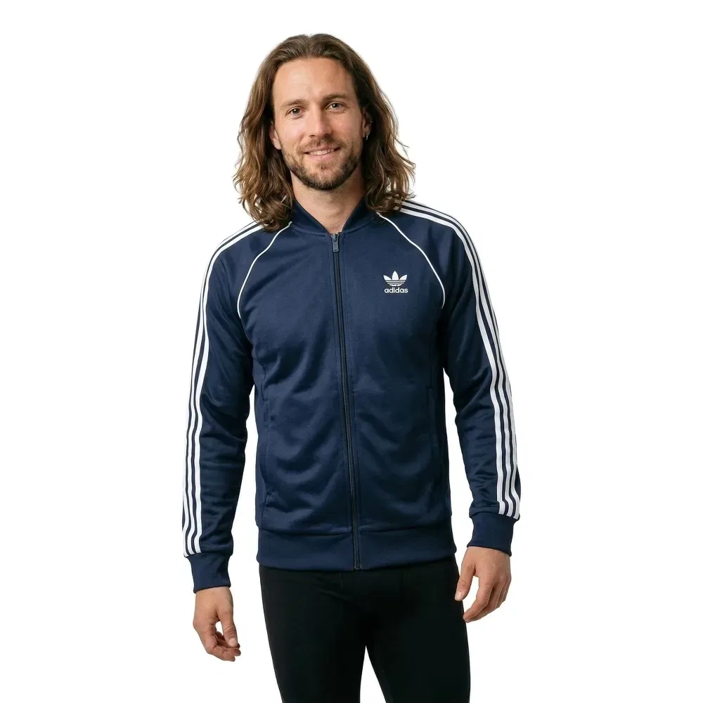 Свитшот на молнии Adidas Originals, синий — фото 2