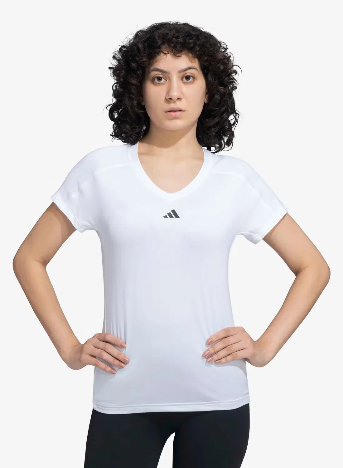 Футболка с V-образным вырезом FreeLift Adidas, белая