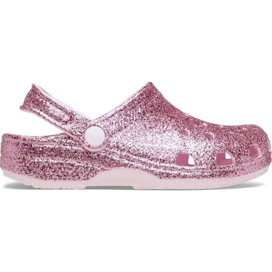 Тапочки спортивные с блестками Classic Chunky Glitter Clog Crocs, Бежевый