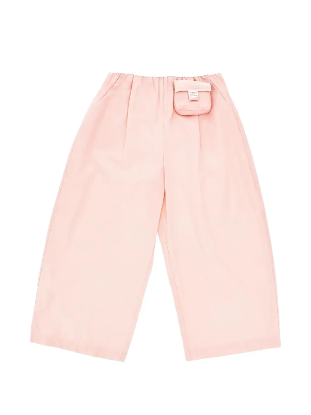 Брюки с логотипом-бляшкой и сумкой Fendi Kids, розовый