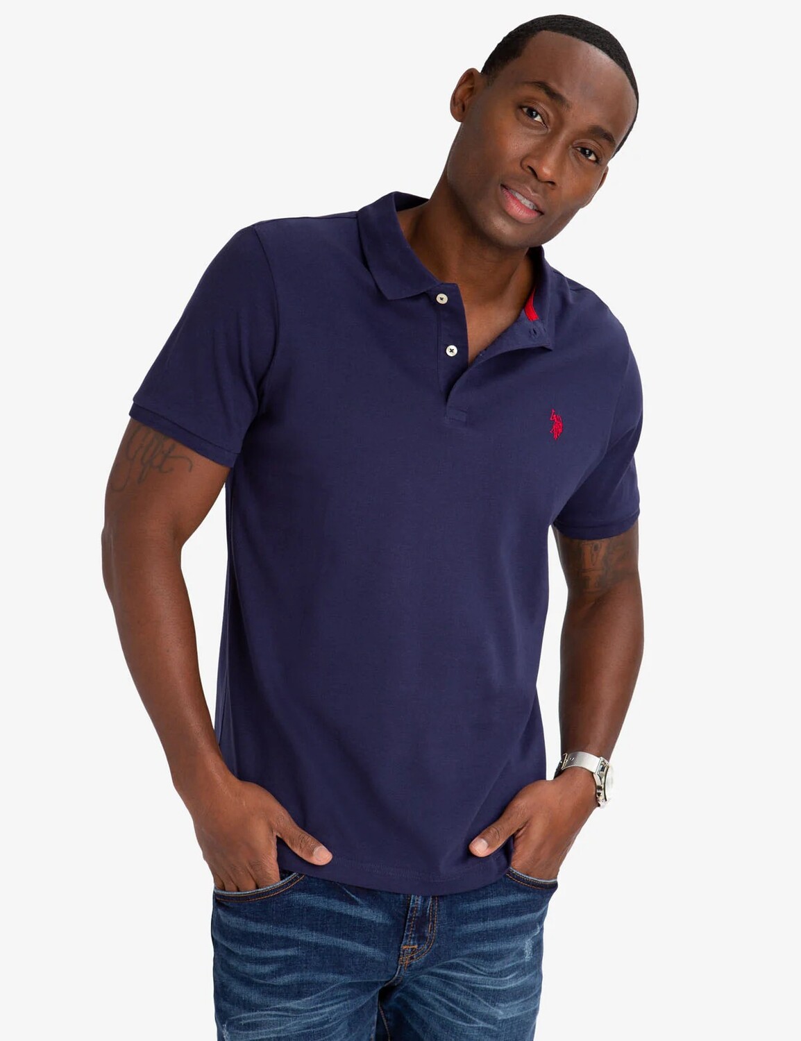 

Футболка поло U.S. Polo Assn. Solid Interlock, темно-синий