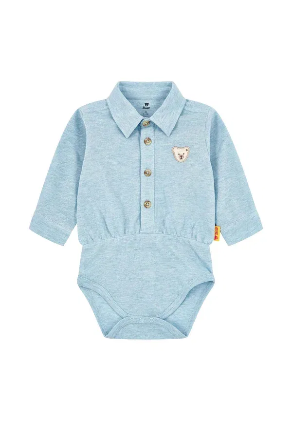 Боди с животными Langarm Steiff, Chambray Blue Melange, синий
