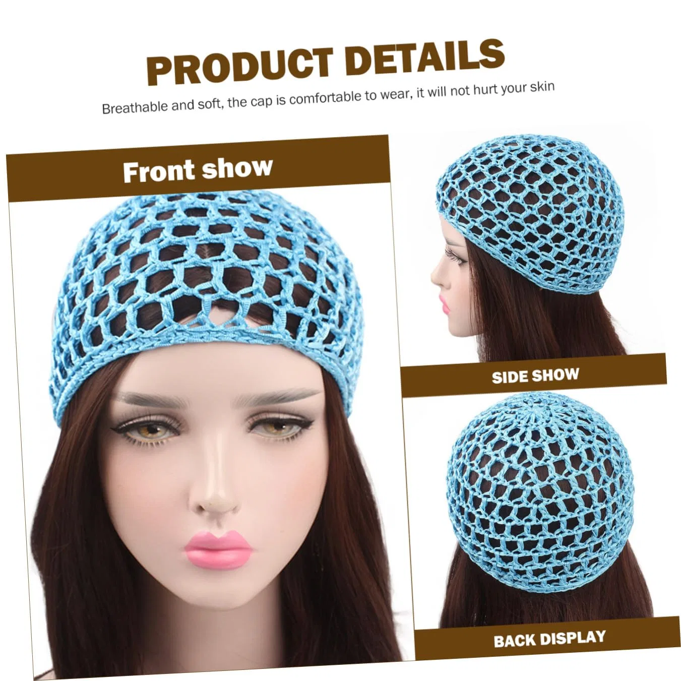 Шапочка для душа Mesh Sleeping Cap, HONMEET, 12 шт, 20x14x0.5 см, Assorted Colours — фото 3