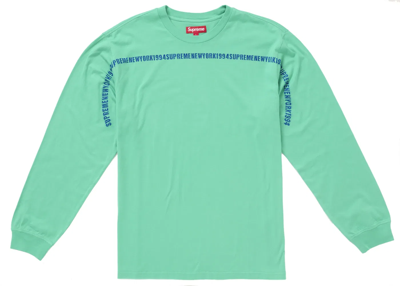 Мужская футболка с длинным рукавом Supreme Intarsia Stripe L/S Top Supreme, Green