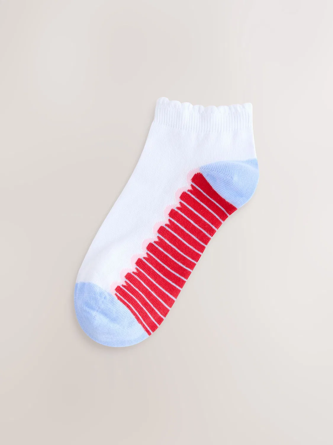 Носки повседневные, модель Footbed Trainer, бренд Next, белый с принтом Cherry Heart — фото 4