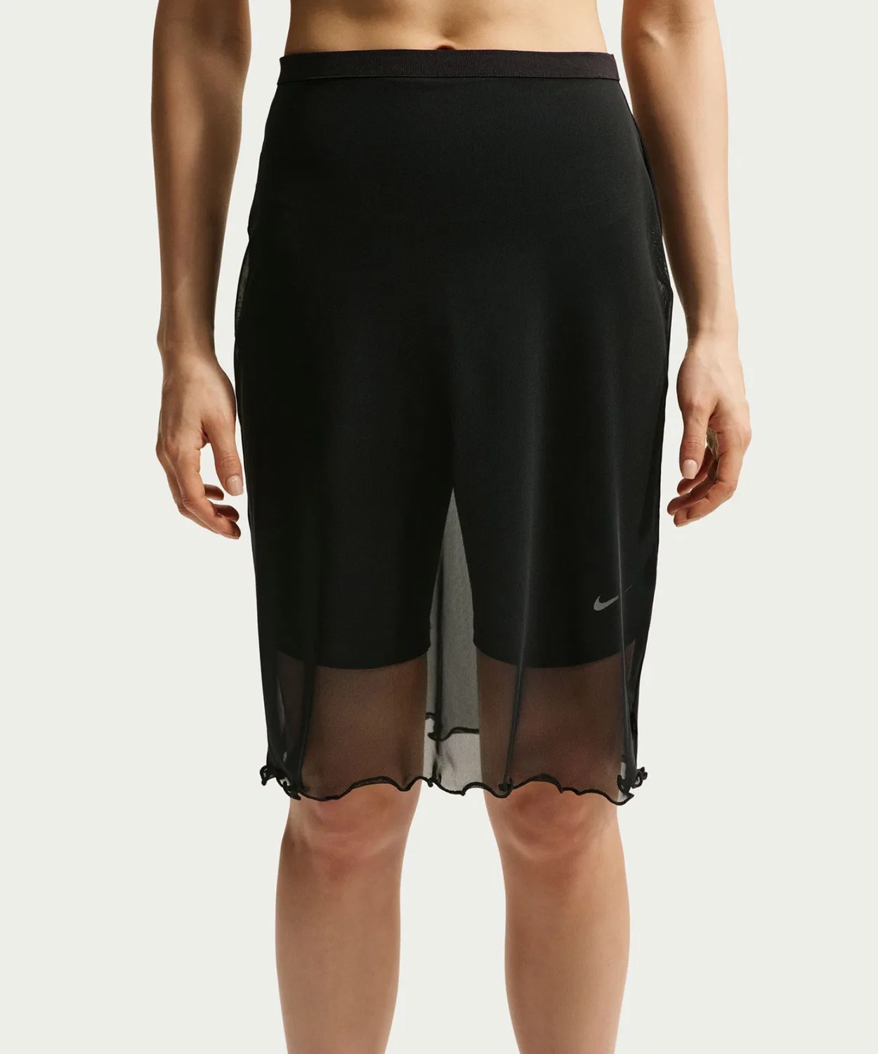 Женская юбка из полиэстера с эластаном NIKE NSW Sheer Skirt, Black — фото 2