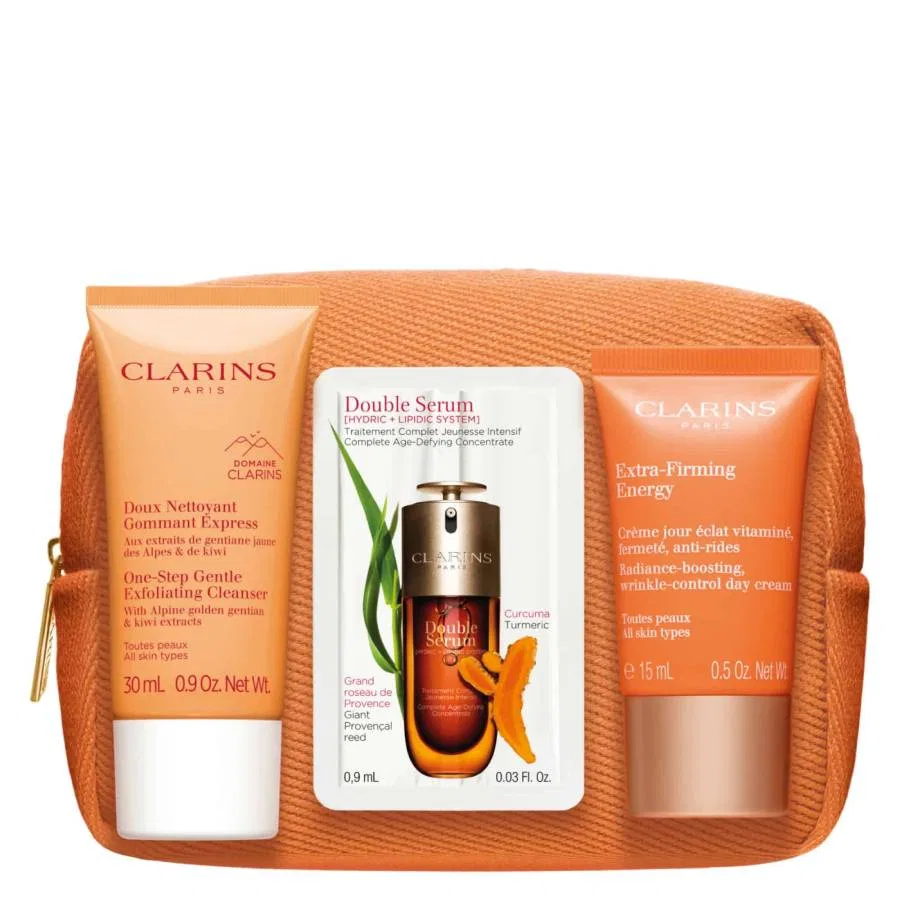 Набор пробников средств по уходу за кожей Skincare 3-Piece Trial Pouch Gift Set Clarins
