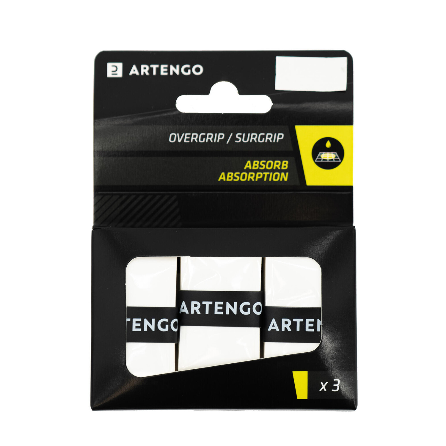 

Лента для захвата Tennis Absorb Overgrip, 3 шт. в упаковке, белая ARTENGO, белый