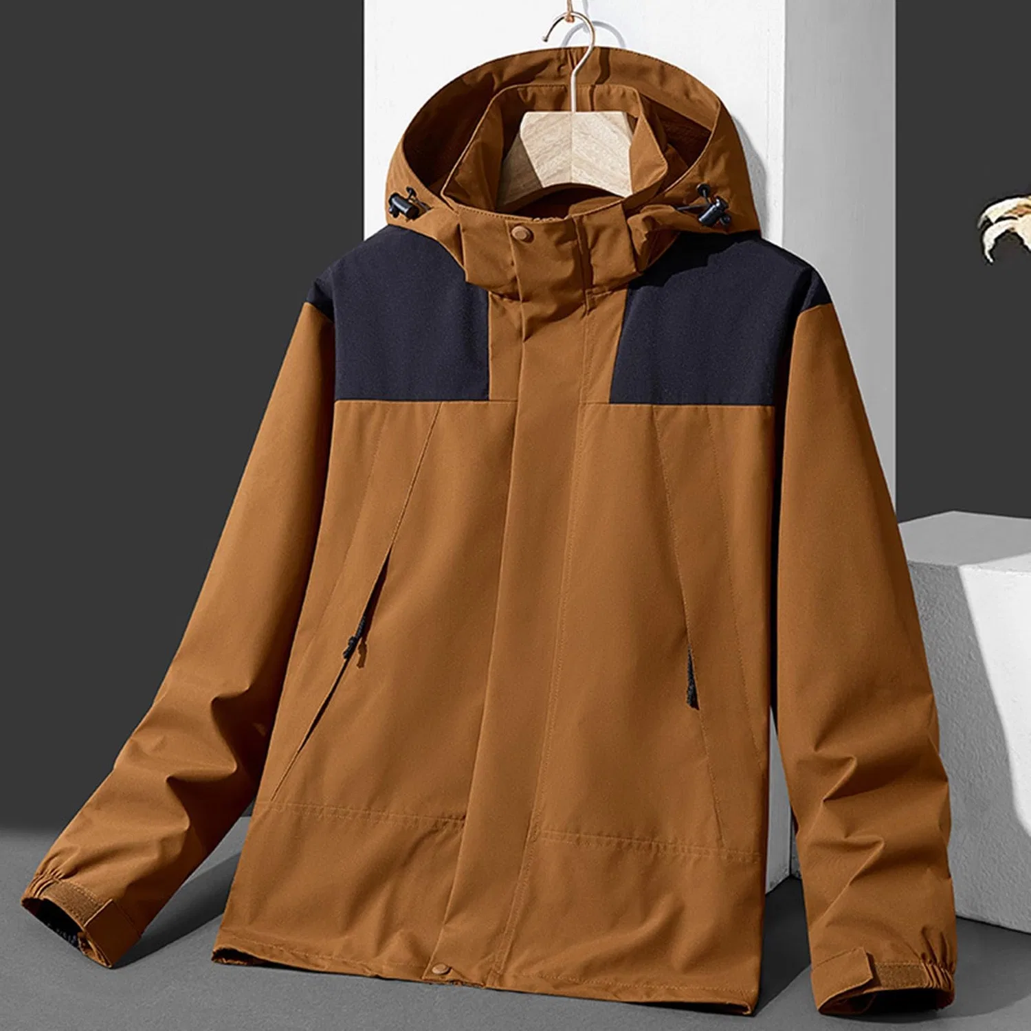 Женская легкая куртка-дождевик с капюшоном Waterproof Jackets for Women UK Hooded Rain Jackets Women Hooded Raincoats Lightweight Raincoats Ladies Lightweight Raincoat 3X Rain Jacket Festival Small, Caff — фото 2