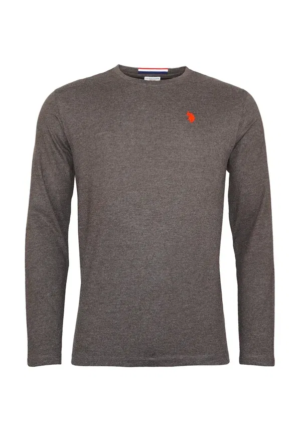 Лонгслив меланжевый Longsleeve rundhals U.S. Polo Assn., anthrazit — фото 4