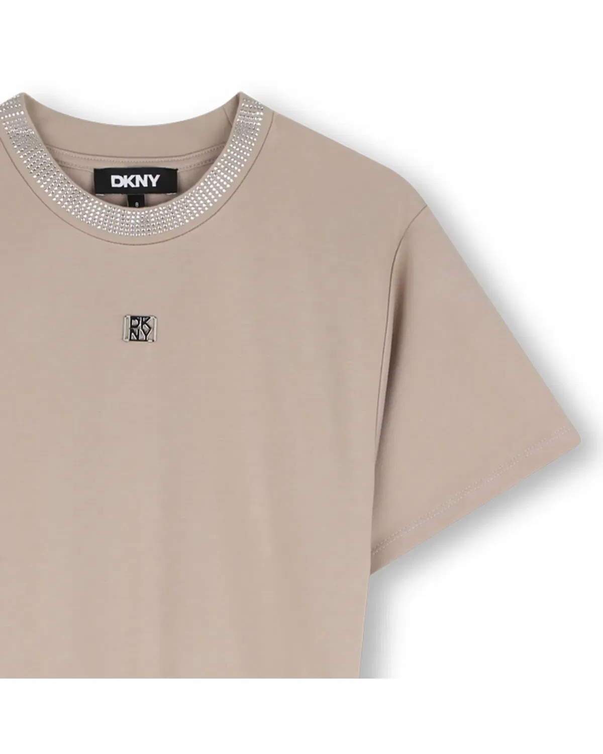 Детское платье для девочек с коротким рукавом DKNY, Beige — фото 2