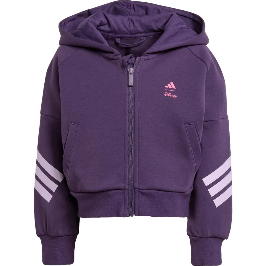 Спортивный свитшот с капюшоном и принтом Minnie Mouse, adidas, Фиолетовый — фото 3