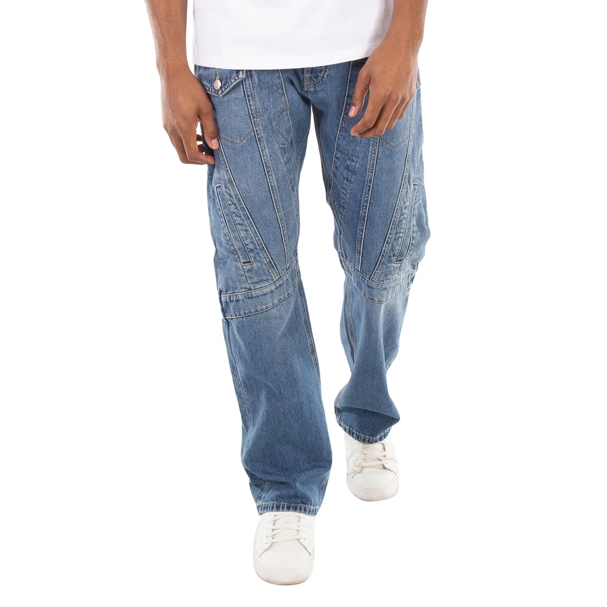 Джинсы прямого кроя со средней посадкой Mid-Rise Straight-Leg Jeans Alexander McQueen, Blue