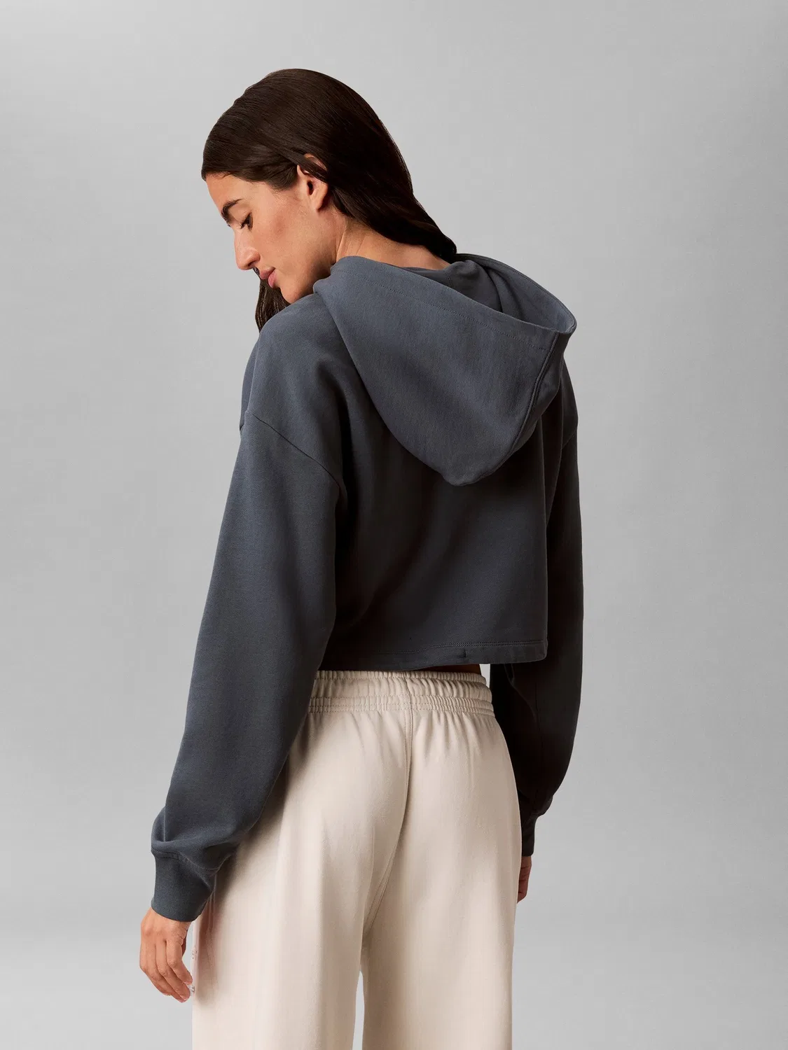 Худи Calvin Klein Monologo Oversized, синий — фото 2