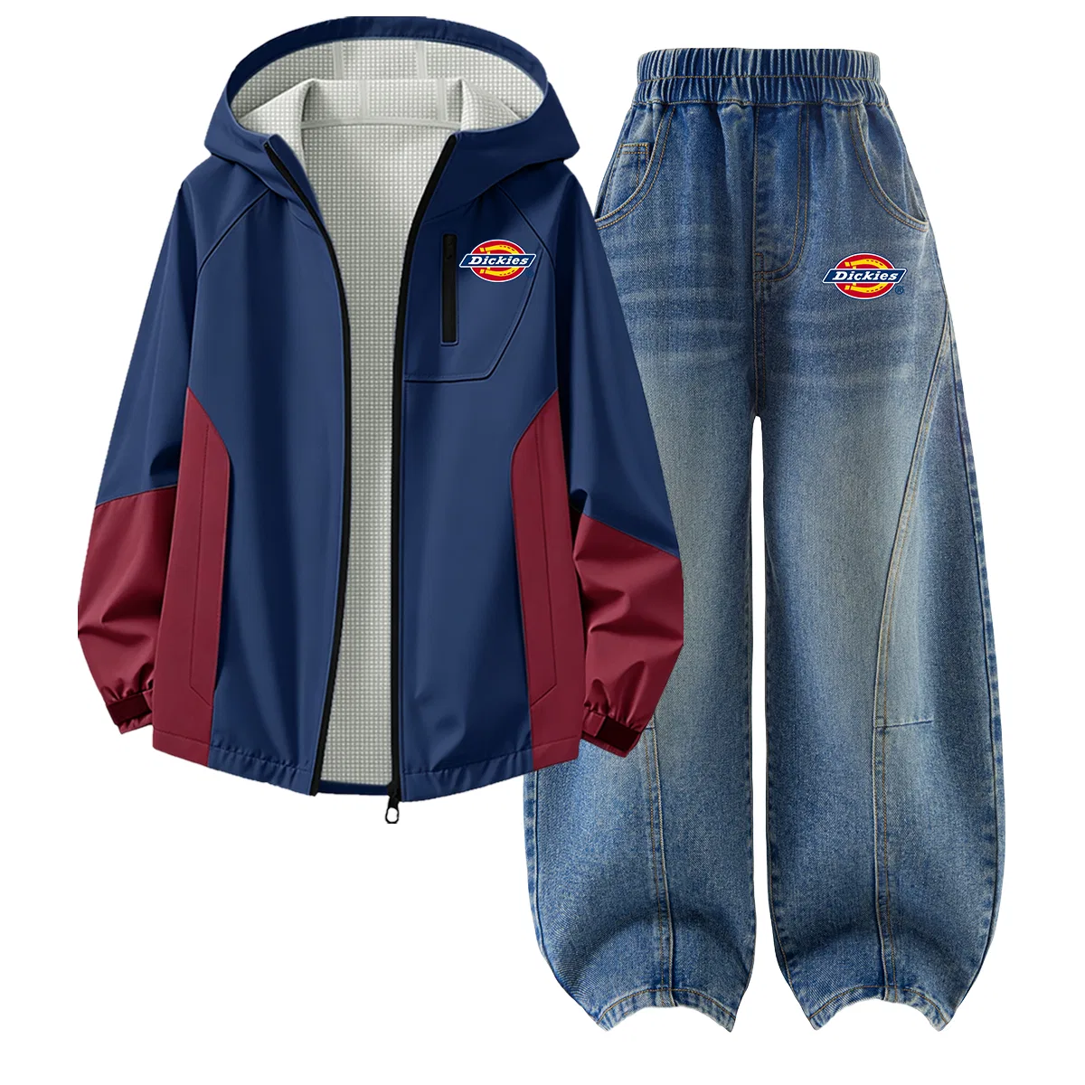 Детский спортивный костюм с капюшоном Silicone Logo K Night Navigation Blue+Logo Thick K Denim Blue, Dickies