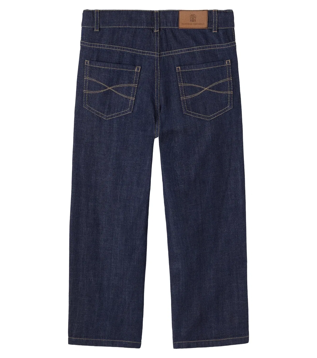 Прямые джинсы из хлопка Brunello Cucinelli Kids, синий — фото 3