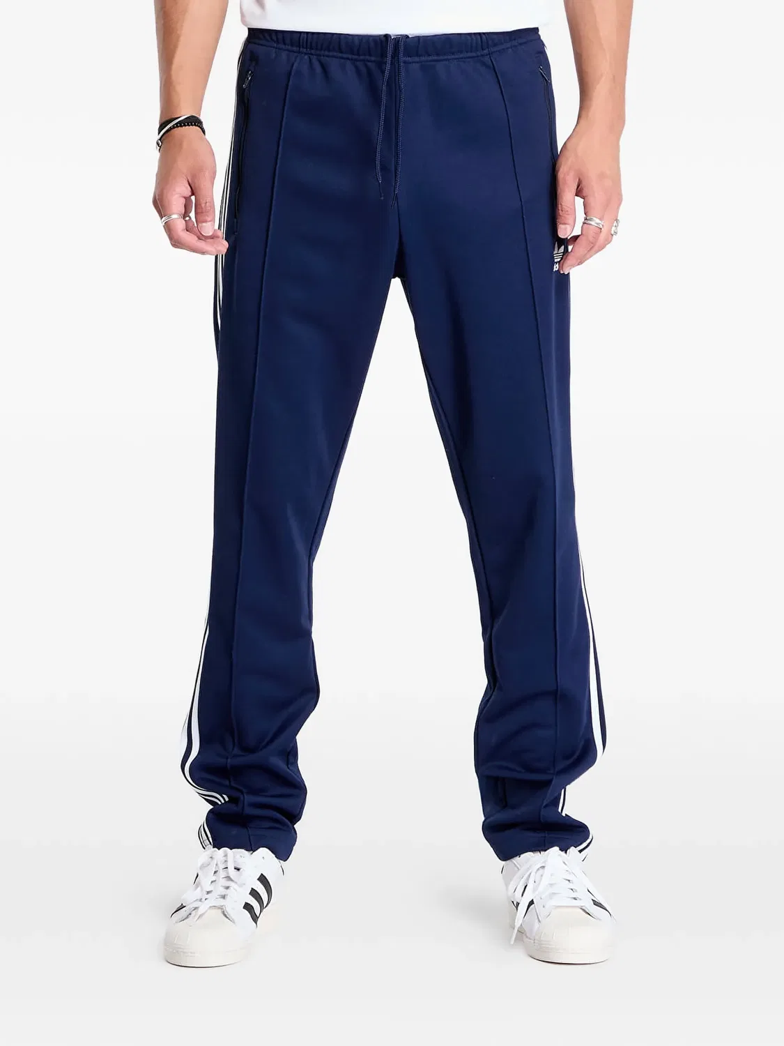 Трековые штаны с боковыми полосами, синие Adidas, синий