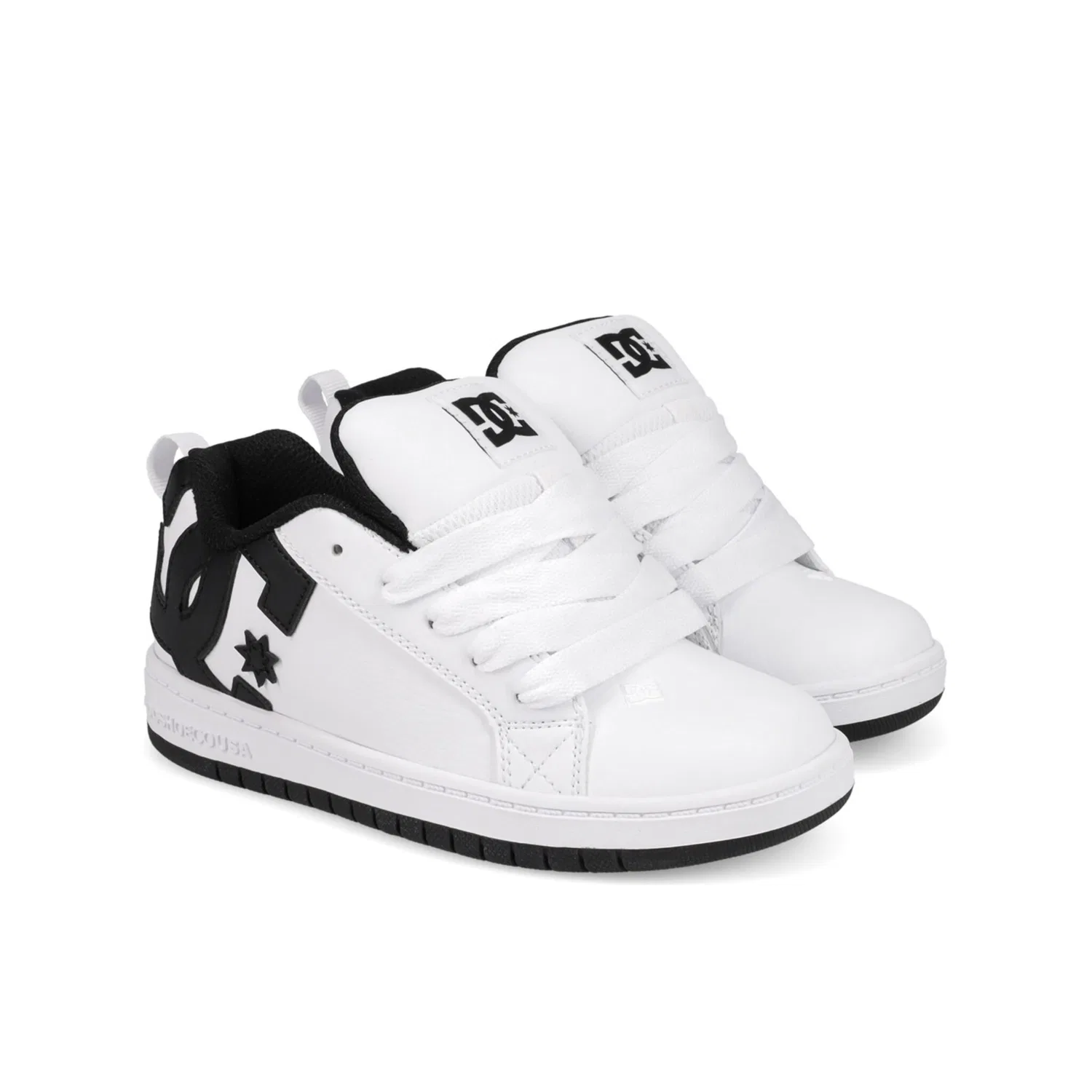Детские кроссовки с логотипом DC Shoes Court Graffik, White/Black