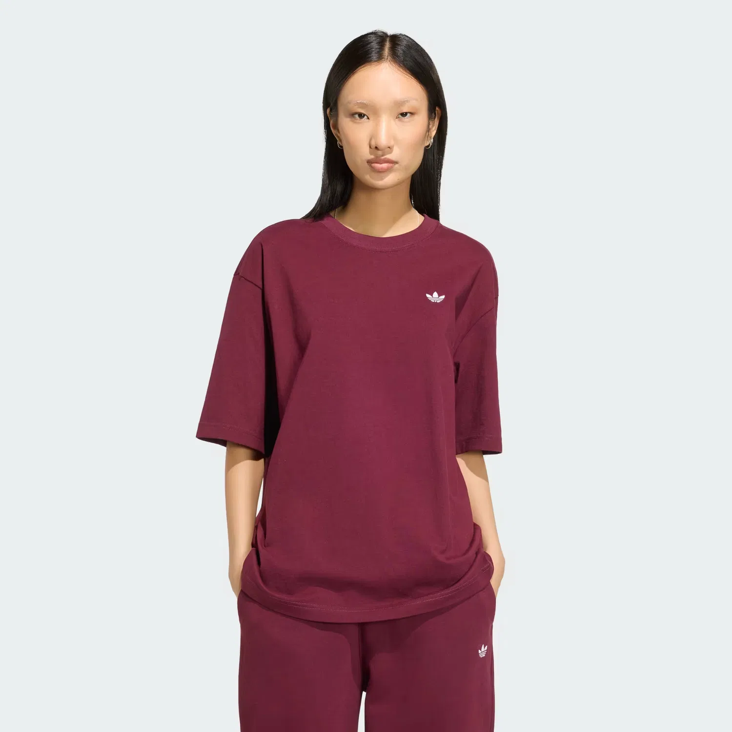 Женская футболка оверсайз Essentials Boyfriend Tee Adidas Originals, бордовый