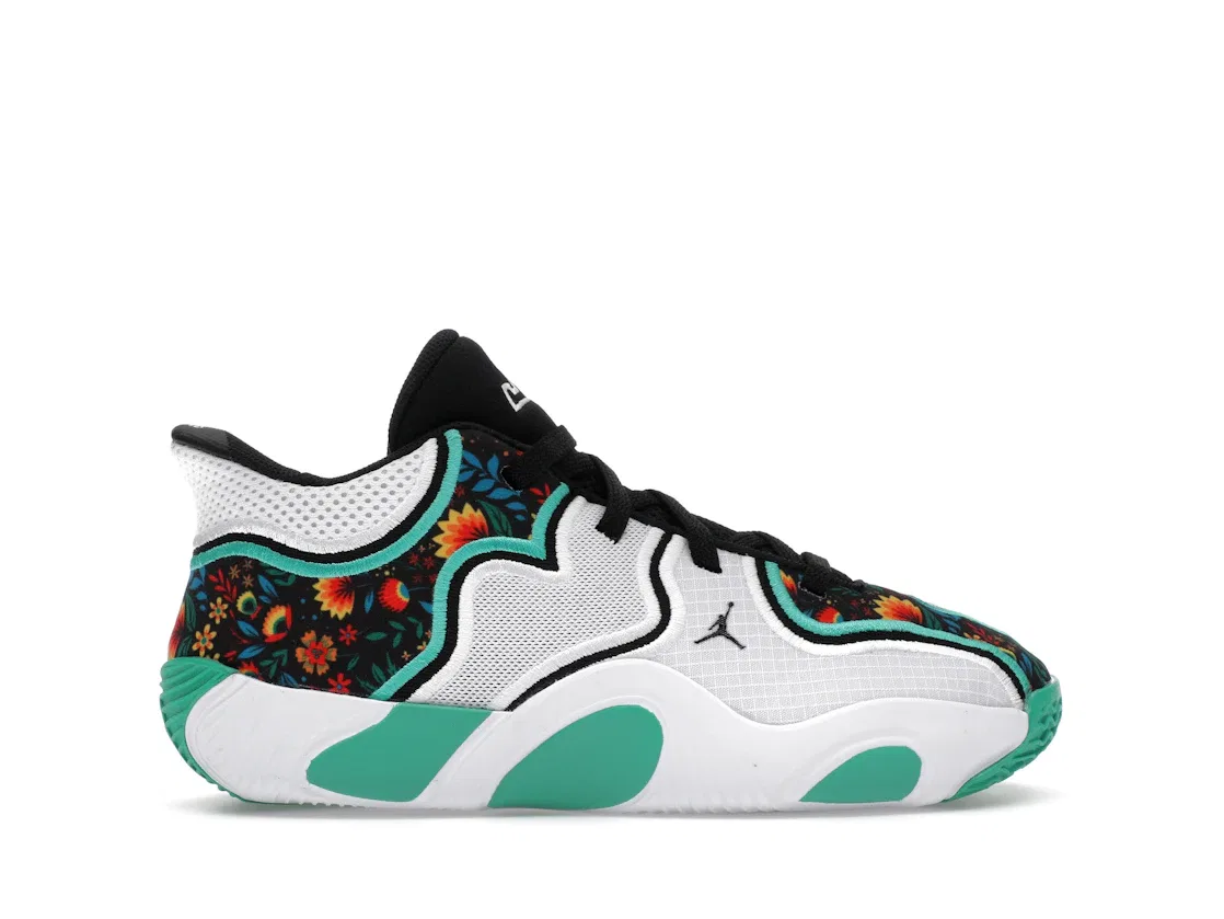 Детские кроссовки для мальчиков с длинным рукавом Jordan Tatum 3 Jordan, White/Black/Kinetic Green
