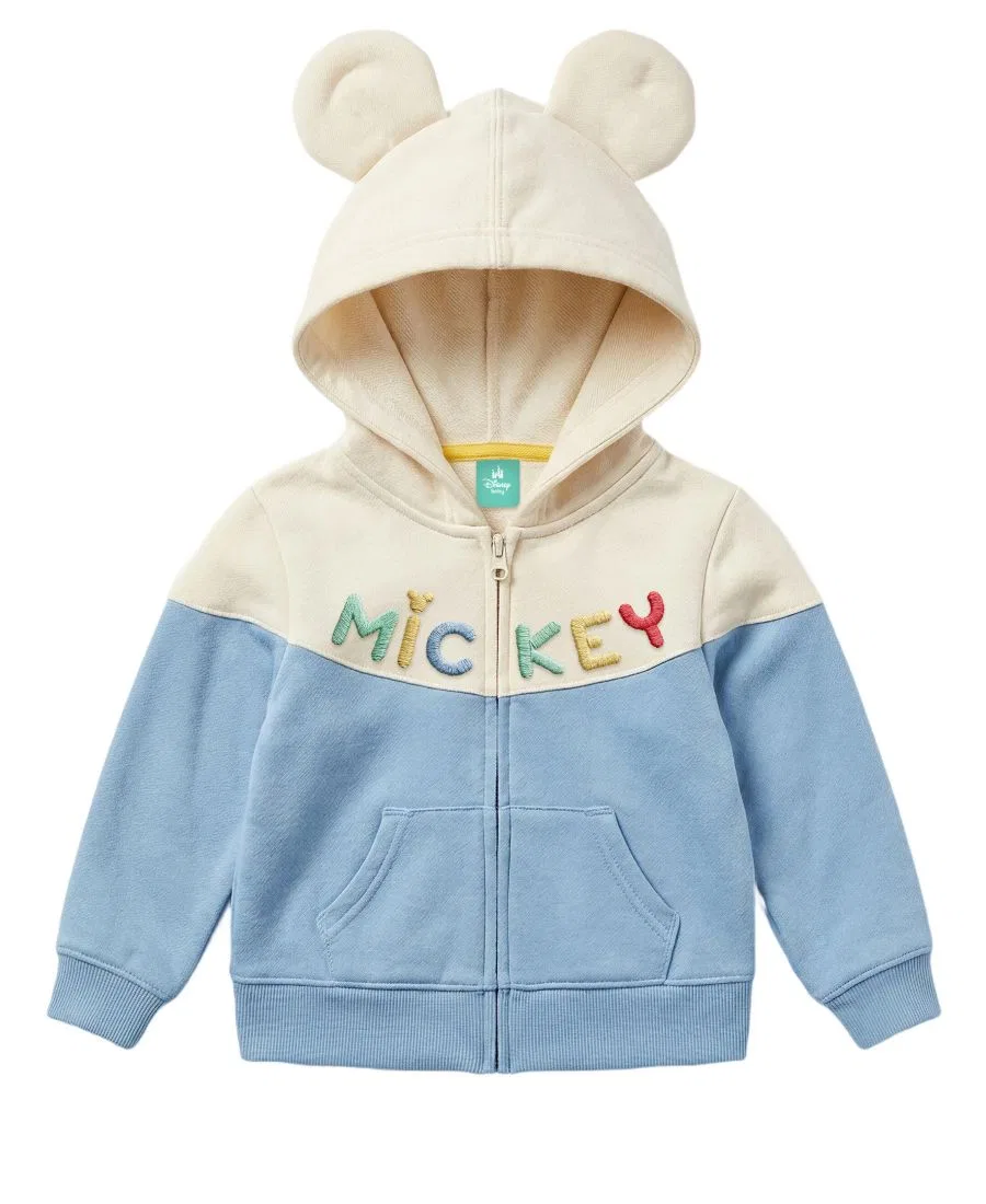 Комплект из 4 предметов Mickey Mouse: худи с капюшоном и ушками, 2 боди, штаны Disney, Blue/White/Gray — фото 2