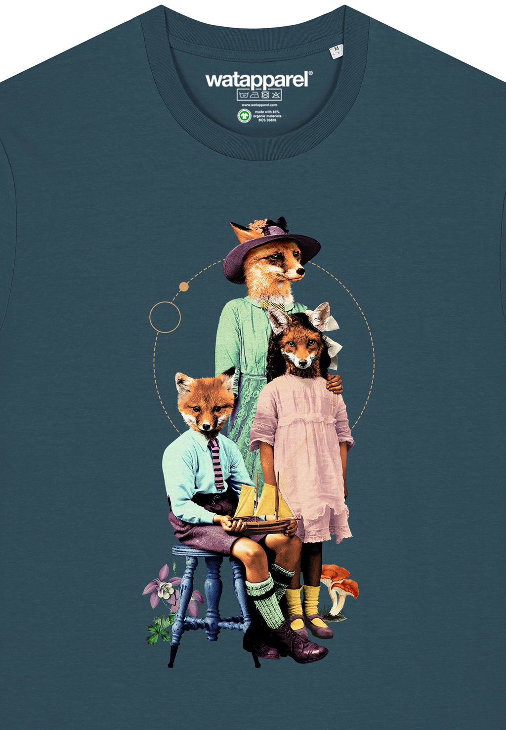 

Футболка с принтом FANCY FOX watapparel, бирюзовый
