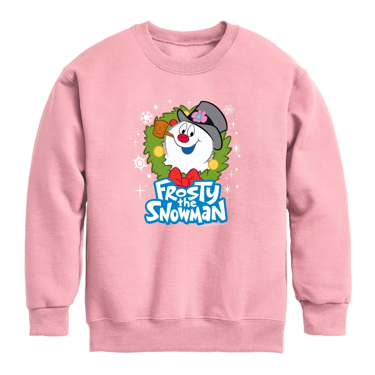 Детский свитшот для мальчиков с принтом Frosty Wreath Frosty the Snowman, Mauve