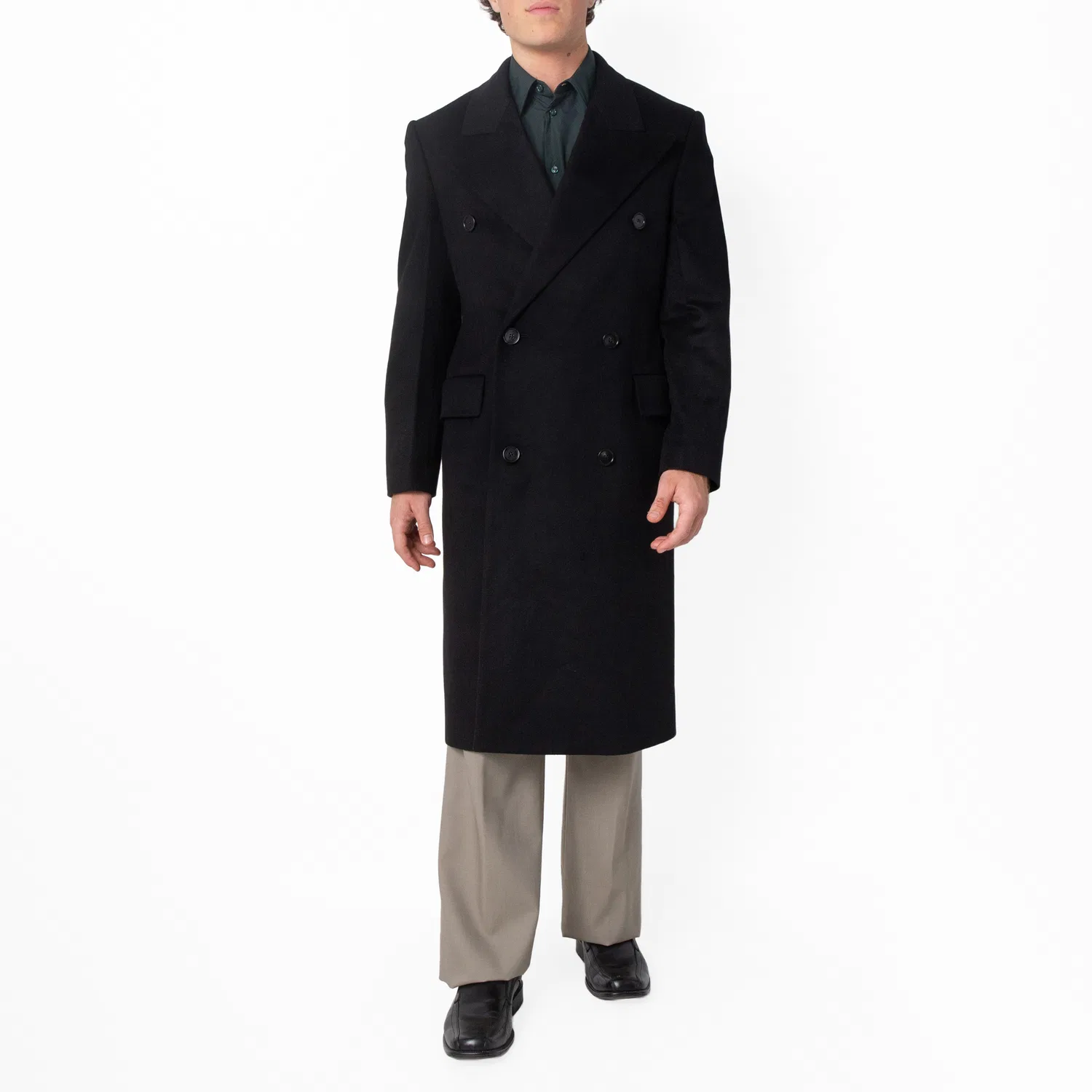 Пальто двубортное из кашемира Double-Breasted Cashmere Tailored Coat Burberry, Black